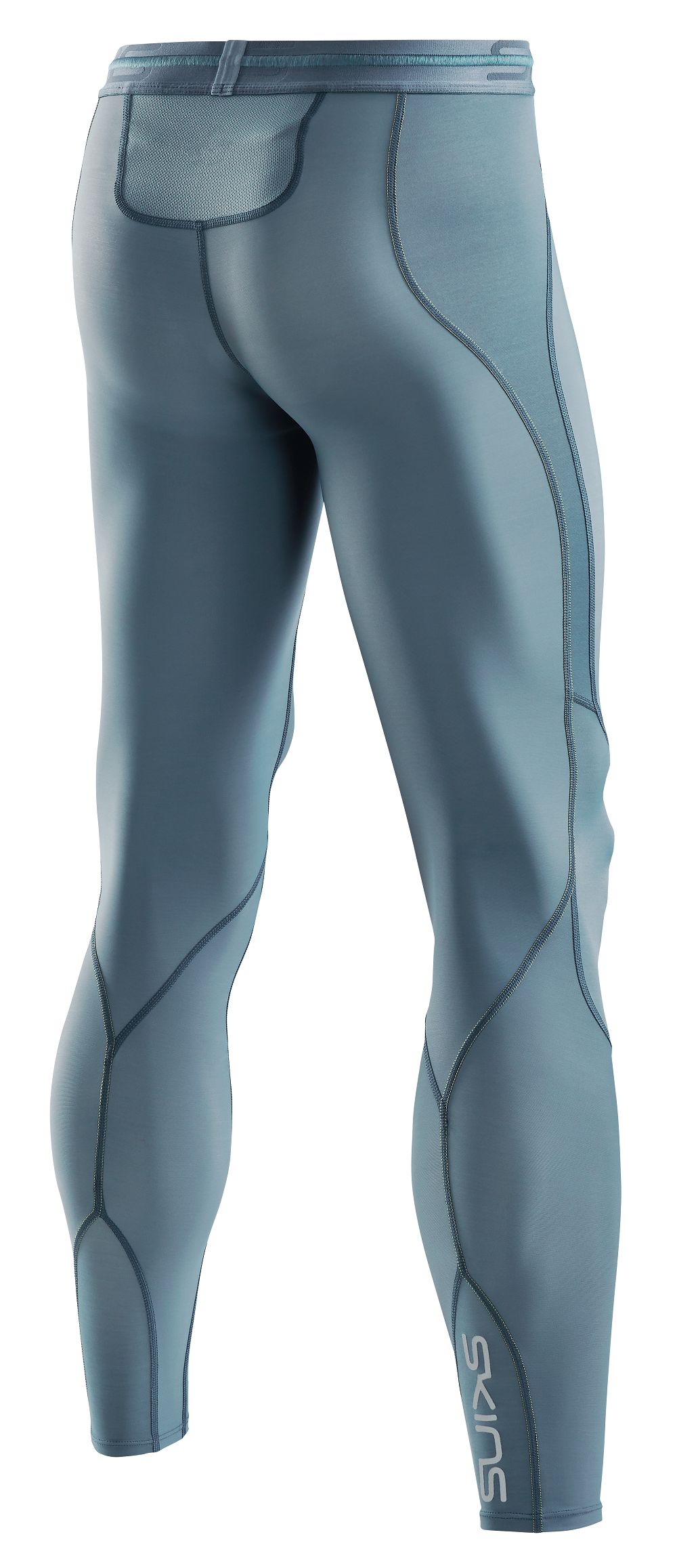 SKINS Men's Compression Long Tights 3-Series - Blue Grey