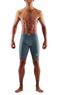 SKINS Men's Compression Half Tights 3-Series - Blue Grey