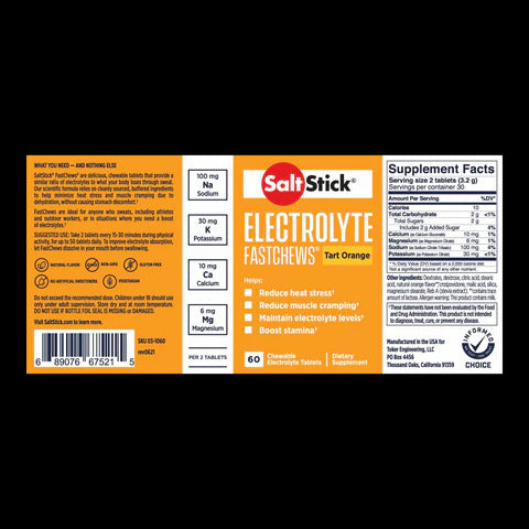 Salt Stick FastChews 60 Electrolyte Tablets - Orange