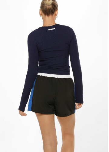 Lorna Jane Striking Active Rib Long Sleeve Top - French Navy