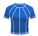 Lorna Jane Striking Active Rib Cropped Tee - Cobalt Blue