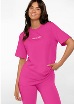 Lorna Jane Self Love Relaxed Tee - Bright Pink