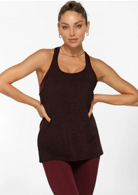 Lorna Jane Trek Invisible Active Tank - Maroon Marl