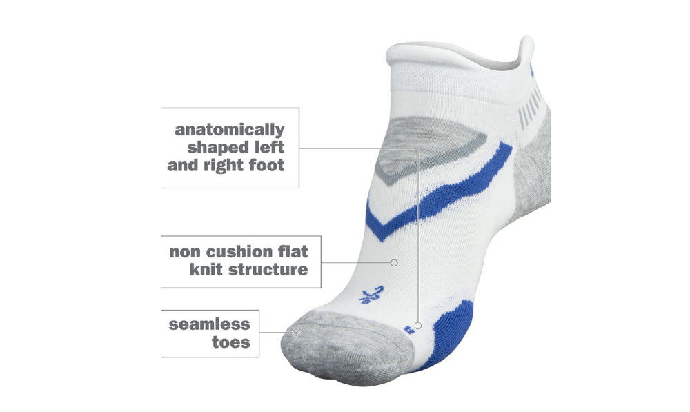 Balega Ultra Glide No Show Socks - Mid Grey/Etheral Blue