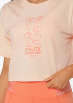 Lorna Jane Athletic Department Oversized Cropped Tee - Pale Peach