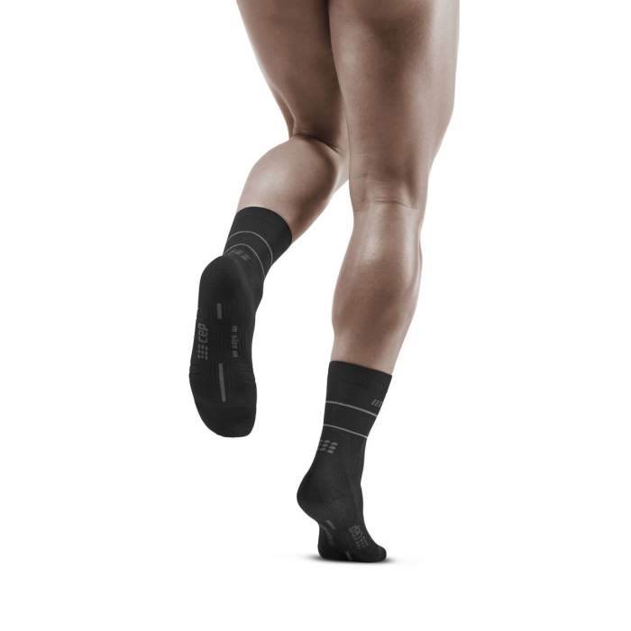 CEP Men's Reflective Mid Cut Socks - Black