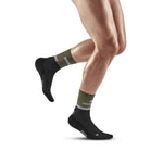 CEP Men's The Run Socks Mid-Cut V4 - Olive/Black ( WP3CRR)