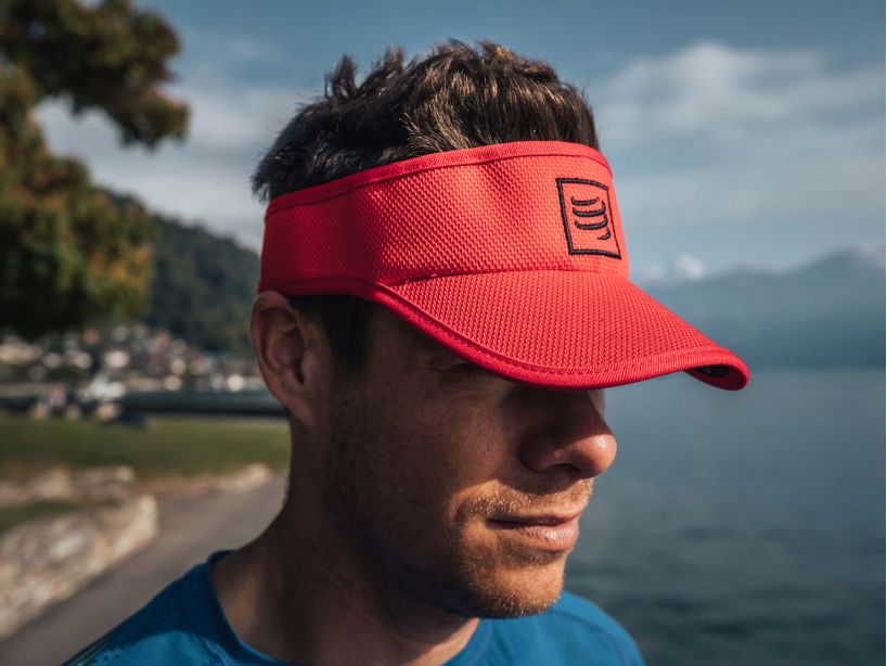 Compressport Unisex's Running Visor Red/Black - CU00054B_301_0TU