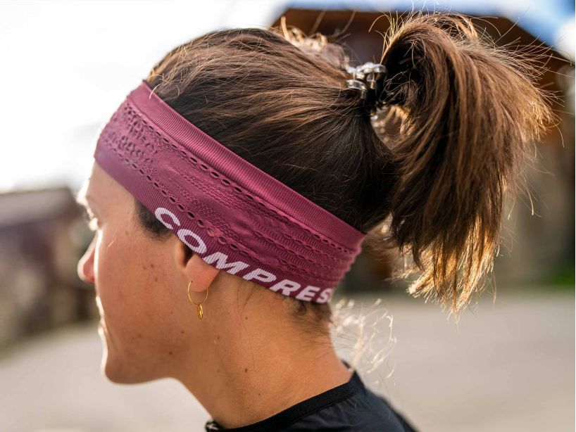 Compressport Unisex Thin Headband ON/OFF Deco Rose - CU00010B_370_0TU
