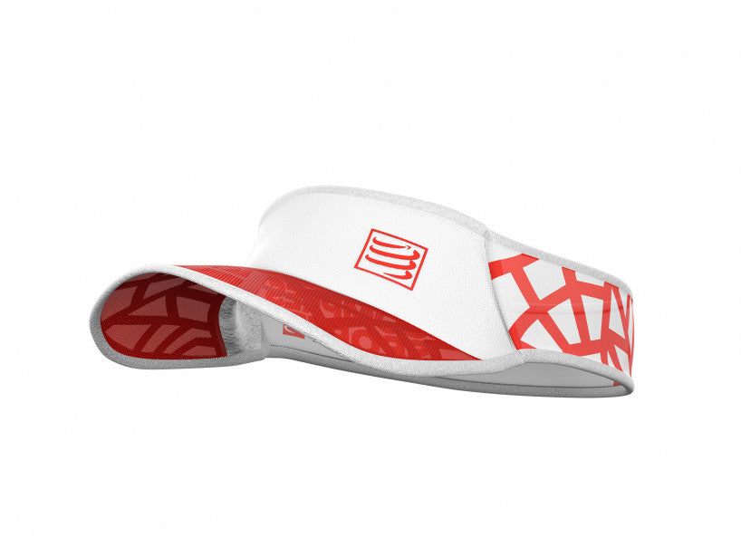 Compressport Unisex's Spiderweb Ultralight Visor:Red/White- SULVISOR-02