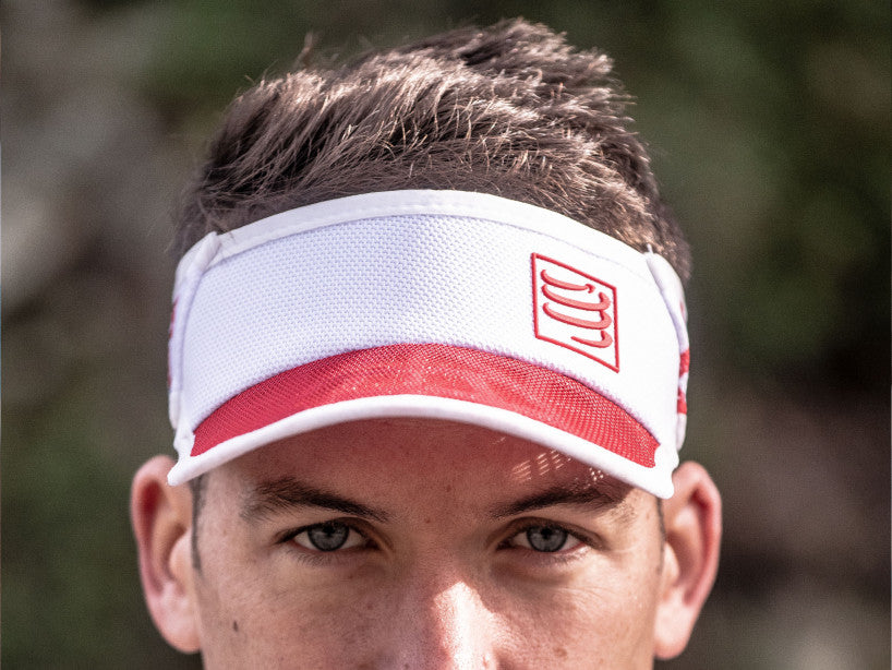 Compressport Unisex's Spiderweb Ultralight Visor:Red/White- SULVISOR-02