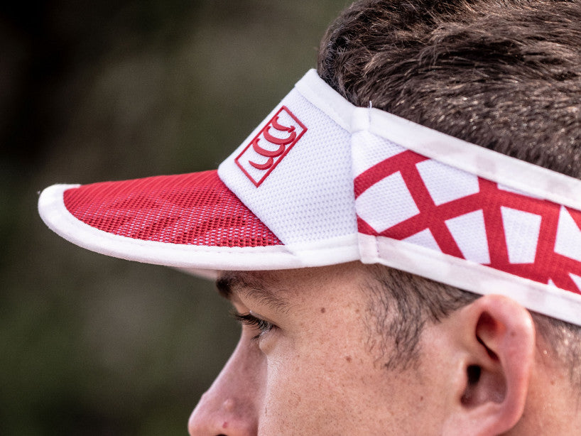 Compressport Unisex's Spiderweb Ultralight Visor:Red/White- SULVISOR-02