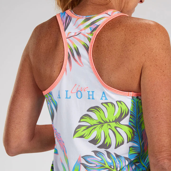 ZOOT Women's LTD Run Singlet - LIVE ALOHA